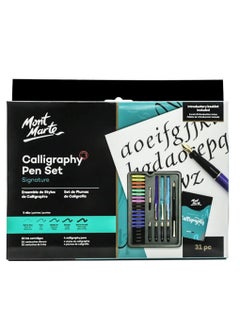 Mont Marte 31-Piece Calligraphy Pen Set With Multicoloured Ink  - Image 1