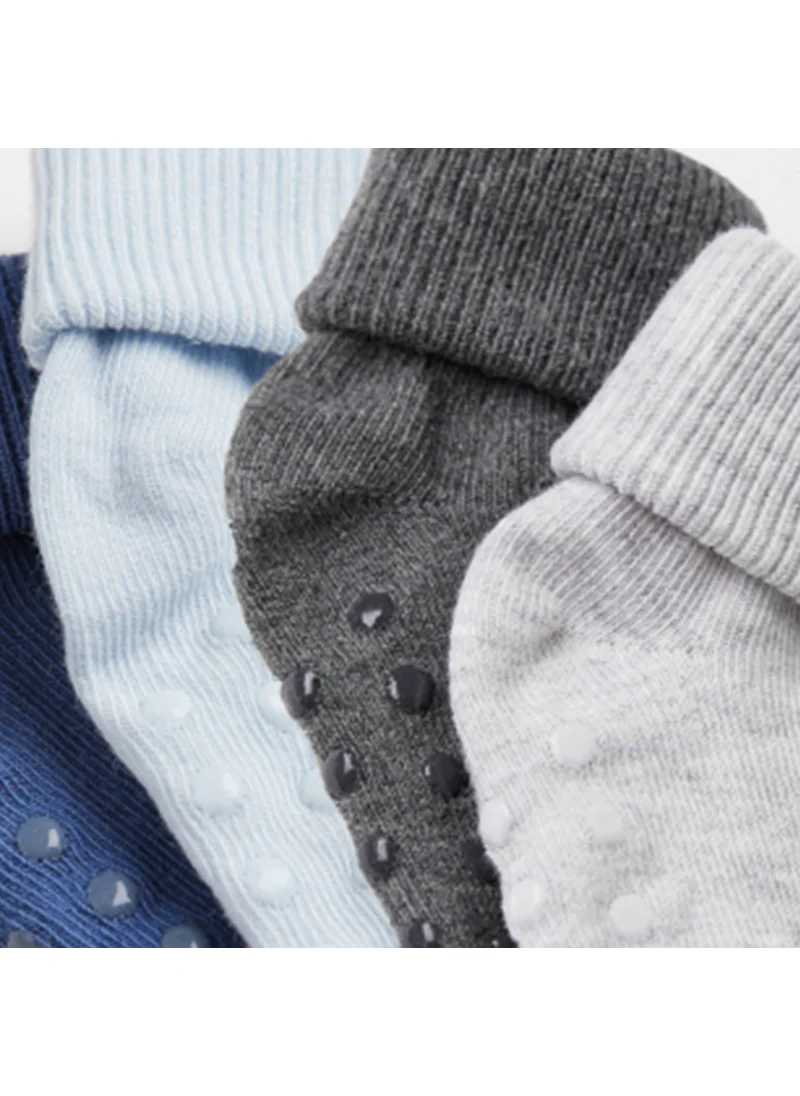 Mem Socks 6 Pack Organic Cotton Non-Slip Baby/Kid Socks