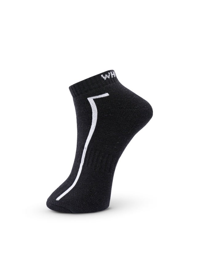 الورقة البيضاء 3 حزم من الجوارب القصيرة ذات النسيج الفروي الكامل للرجال – (أزرق داكن، أسود، أبيض) - Image 2