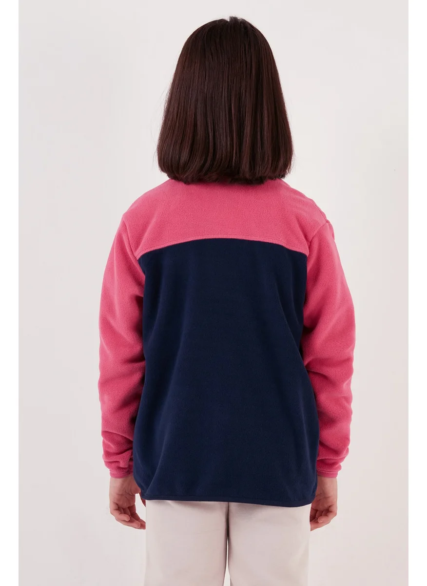 Lela Soft Textured Zippered Color Block Stand Collar Pocket Polar Children's Fleece 5905001