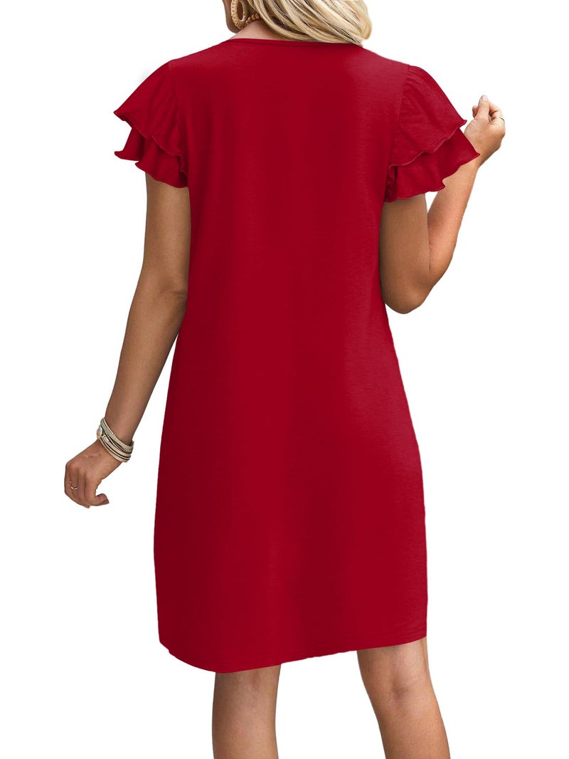 OFEEFAN Plus Size Red Dress Womens Dresses 2026 Spring Summer Sundresses Boho Clothes Casual Elegant Classy Date Outfits 2XL - Image 4