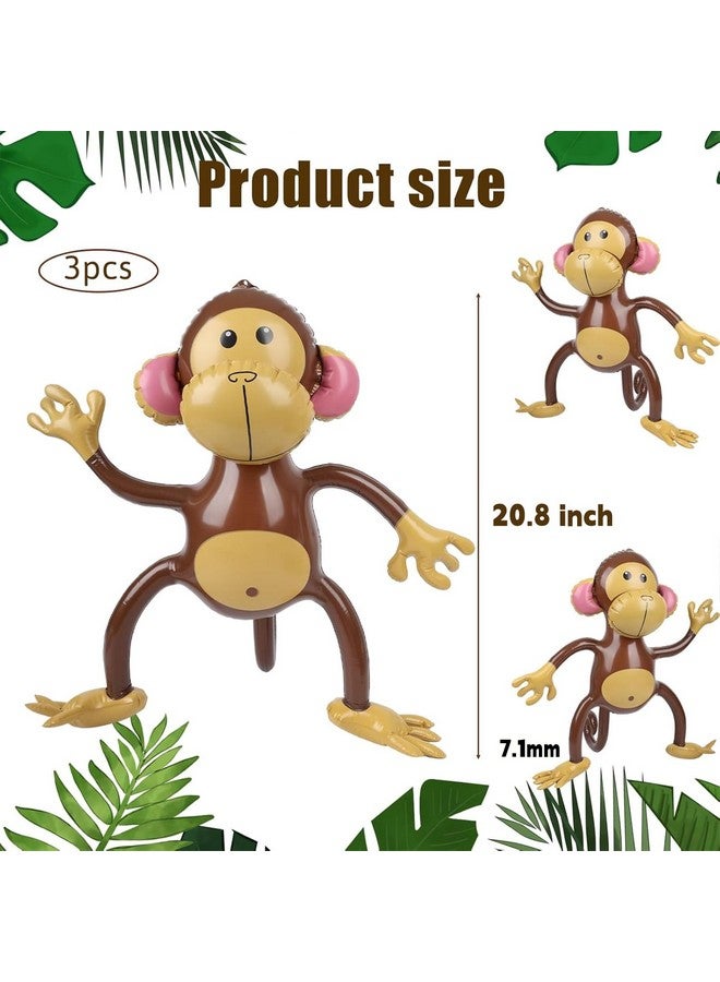 FUTUREPLUSX 3 PCS Inflatable Monkeys, Jungle Animal Balloons Jungle Themed Birthday Party Decorations Baby Shower Party Supplies - Image 2