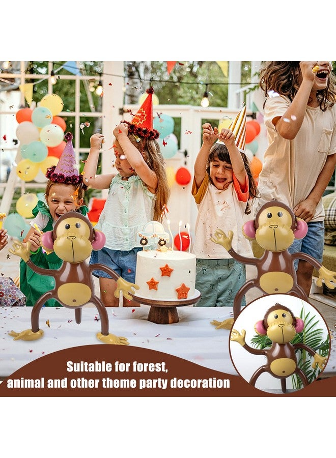 FUTUREPLUSX 3 PCS Inflatable Monkeys, Jungle Animal Balloons Jungle Themed Birthday Party Decorations Baby Shower Party Supplies - Image 4