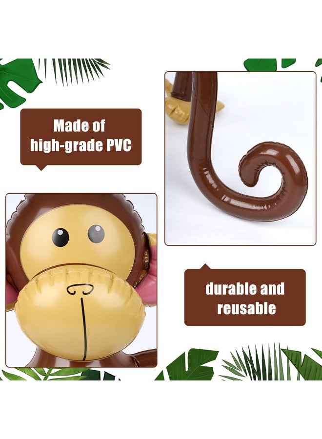 FUTUREPLUSX 3 PCS Inflatable Monkeys, Jungle Animal Balloons Jungle Themed Birthday Party Decorations Baby Shower Party Supplies - Image 3