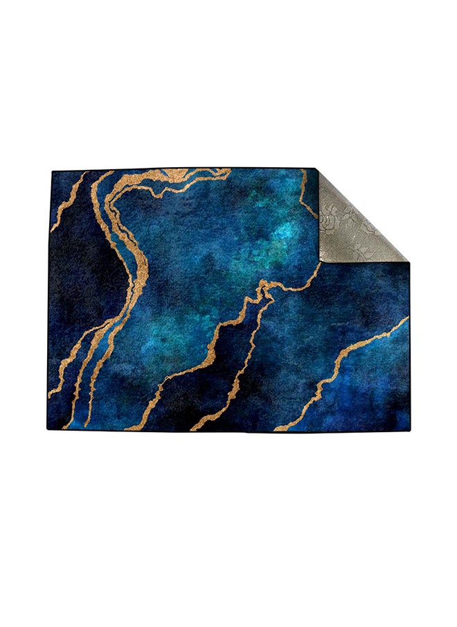 RIZARIES Blue Abstract Centerpiece Rug, Fabric, Rectangle  - Image 2
