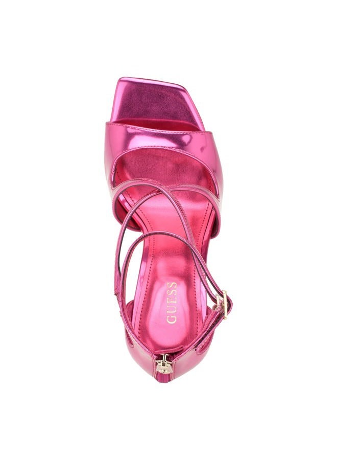 Guess Women's Sella Heeled Sandal, Pink Mirror Metallic, 39.5 EU - Image 2