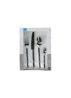 Amefa 24-Piece Corrosion Resistant Ergonomic Handle Moderno Cutlery Set Silver 1410X1UX38D82 