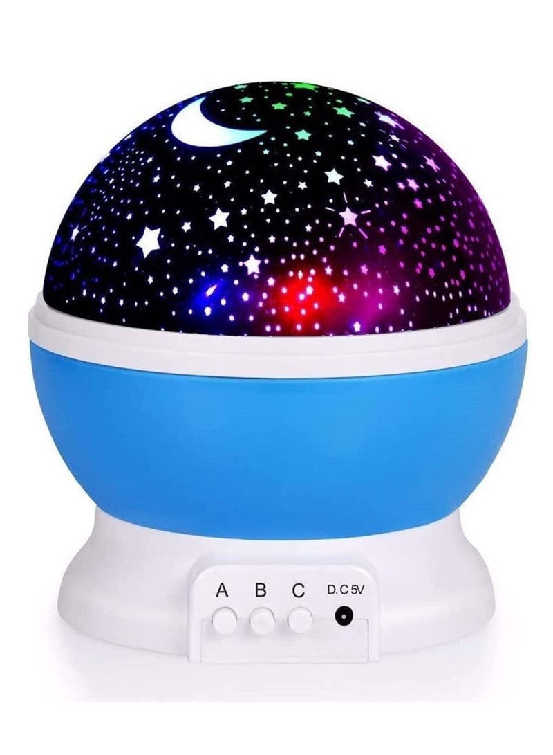 Romantic Rotating Star Moon Sky Rotation Night Projector Light Lamp-blue  - Image 5