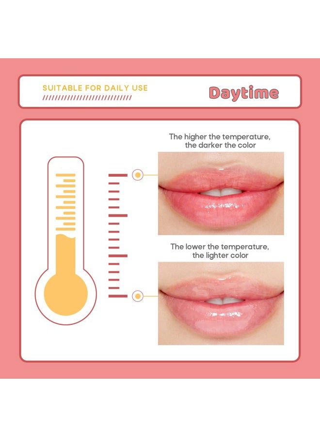 She Loves 2PCS Cheese Design Cute Makeup PH Lip Balm&Lip mask, Color Changing Lipstick, Light Pink Lipstick, Magic Lipstick with Lip Brush, Pink Lip Balm Lip Gloss for Girls Pink Lips(#2) - Image 5