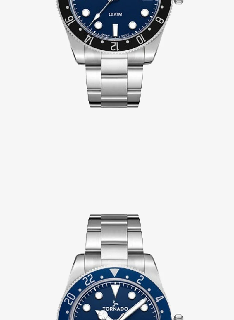 Tornado Blue Men's Stainless Steel Analog Watch T24006-SBSN - 40 mm for Men | Best Price UAE