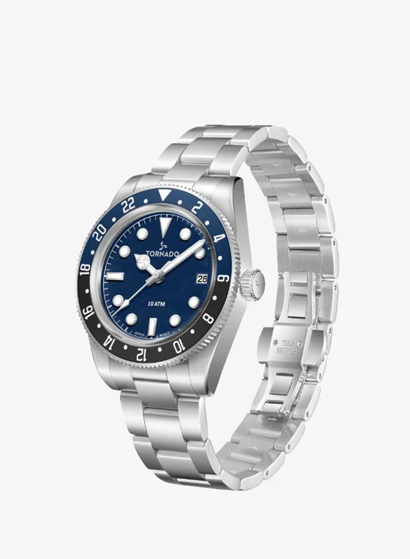 Tornado Blue Men's Stainless Steel Analog Watch T24006-SBSN - 40 mm for Men | Best Price UAE