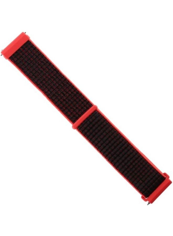 NIBEMINENT Nylon Replacement Band For Fitbit Versa/Versa 2 Black/Red - Image 3
