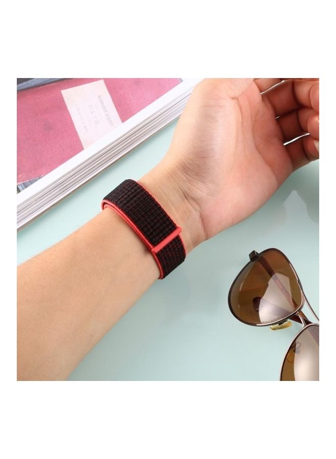 NIBEMINENT Nylon Replacement Band For Fitbit Versa/Versa 2 Black/Red - Image 5