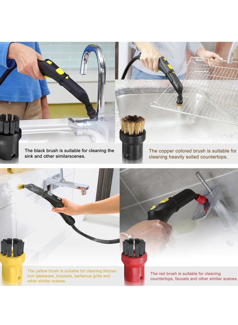 Relex 16 Piece Steam Cleaner Nozzle Kit, Steam Cleaner Accessory Set with Microfibre Cloth, Cloth Cover and Small Round Brushes, Steam Mop Replacement suit for Karcher Steam Cleaner SC1 SC2 SC3 SC4 SC5 SC7 CTK10 - Image 2
