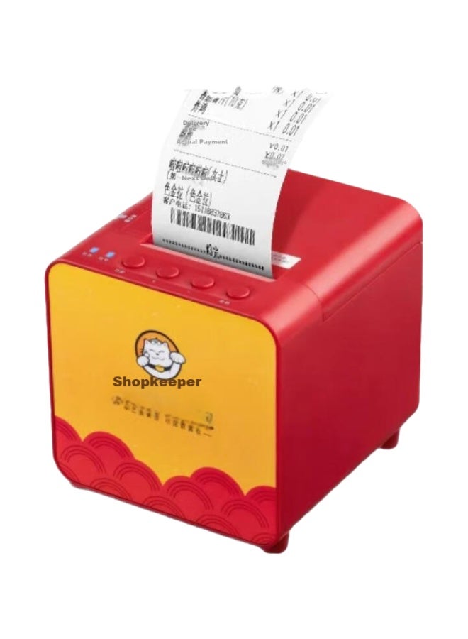 Trendit 【Supports Jd Takeaway】Takeaway Printer Meituan Douyin Eleme Instant Delivery Fully Automatic Order Receipt 4G Bluetooth Wireless Wifi Cloud Printing P7 4G Red - Image 3