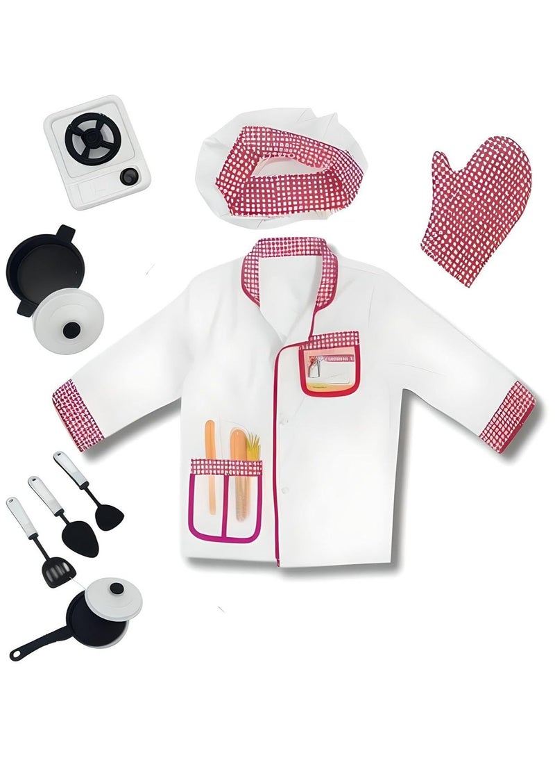 Role Play Chef Costume Kitchen Set for Kids -Large   6 To 9 Years Cooking Costume