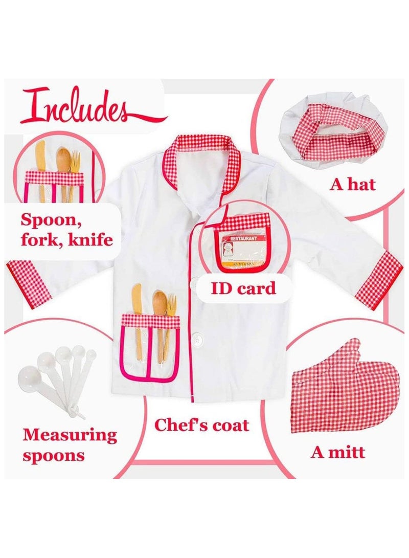 Role Play Chef Costume Kitchen Set for Kids -Large   6 To 9 Years Cooking Costume