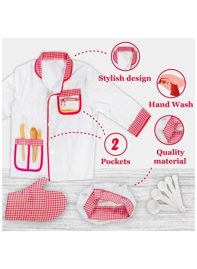 Role Play Chef Costume Kitchen Set for Kids -Large   6 To 9 Years Cooking Costume