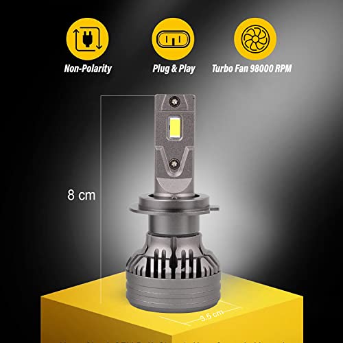 Goldfinch H7 160W LED Headlight Bulbs Conversion Kit IP68 Waterproof, Direct Replacement & High Performance for Cars (Pack of 2) - Image 5