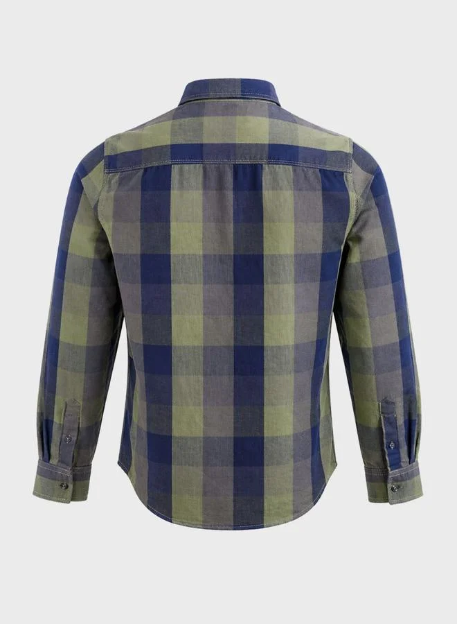 The Indian Garage Co  Men Slim Fit Checked Button-down Collar Casual Shirt for Men | Best Price UAE