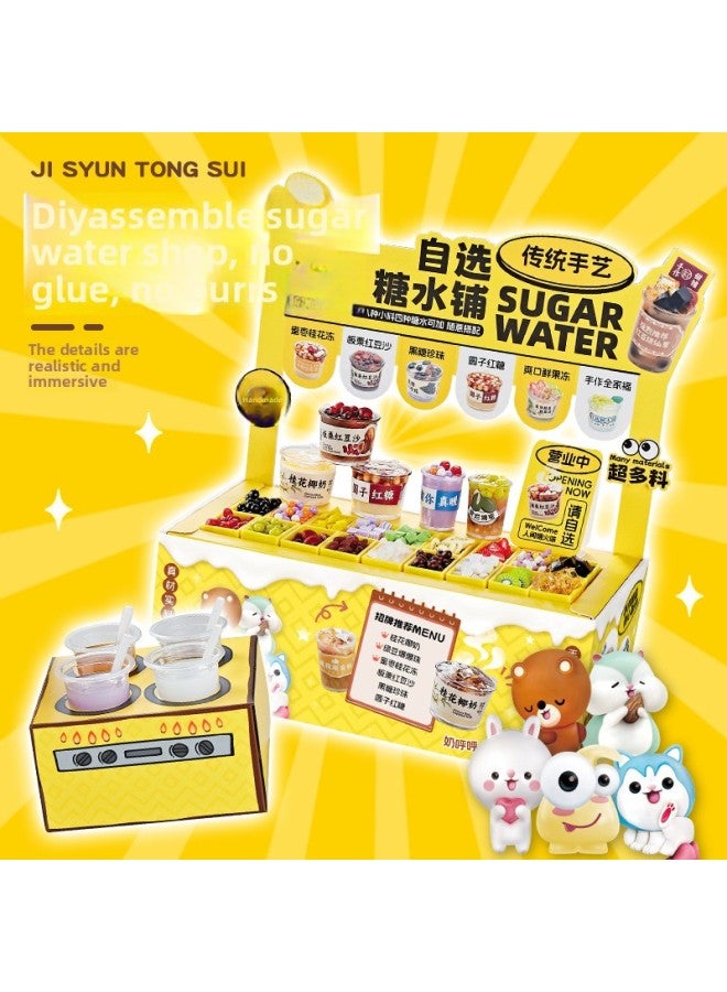 Self-service Sugar Water Shop Mini Simulation Milk Tea Cup Dessert Food Play Handmade Diy Making Material Girl's Home Toy-Specification:Mr. Toy Mini Mini Milk Tea Cup Set-18 Cups  - Image 4