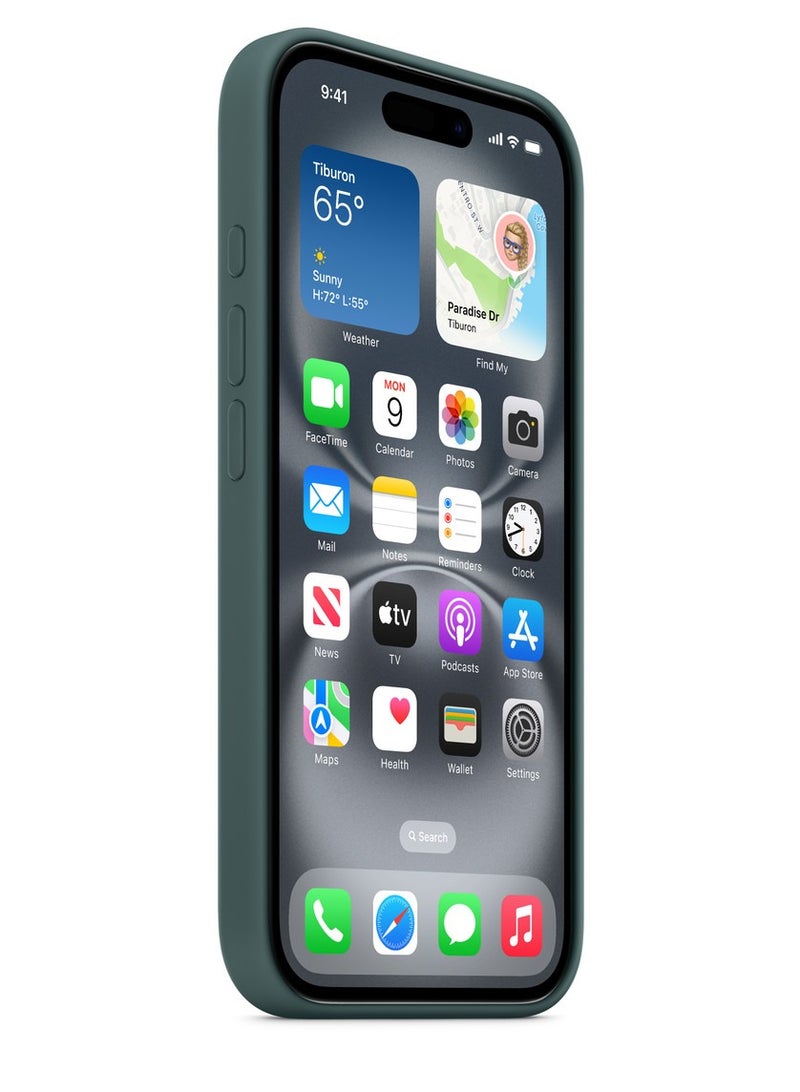 eBarakah iPhone 16 Silicone Case with MagSafe | Premium Shockproof, Soft Touch, Durable Protection | Stylish Colors | MagSafe Compatible iPhone Case | Lake Green - Image 2