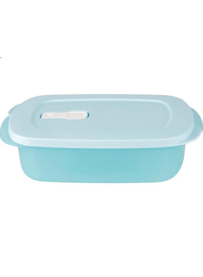 Tupperware Rectangular Lunch Box 1L Microwave-Safe, Portable Sealed Bento Box For Students And Office Workers, Macaron Blue - Image 3