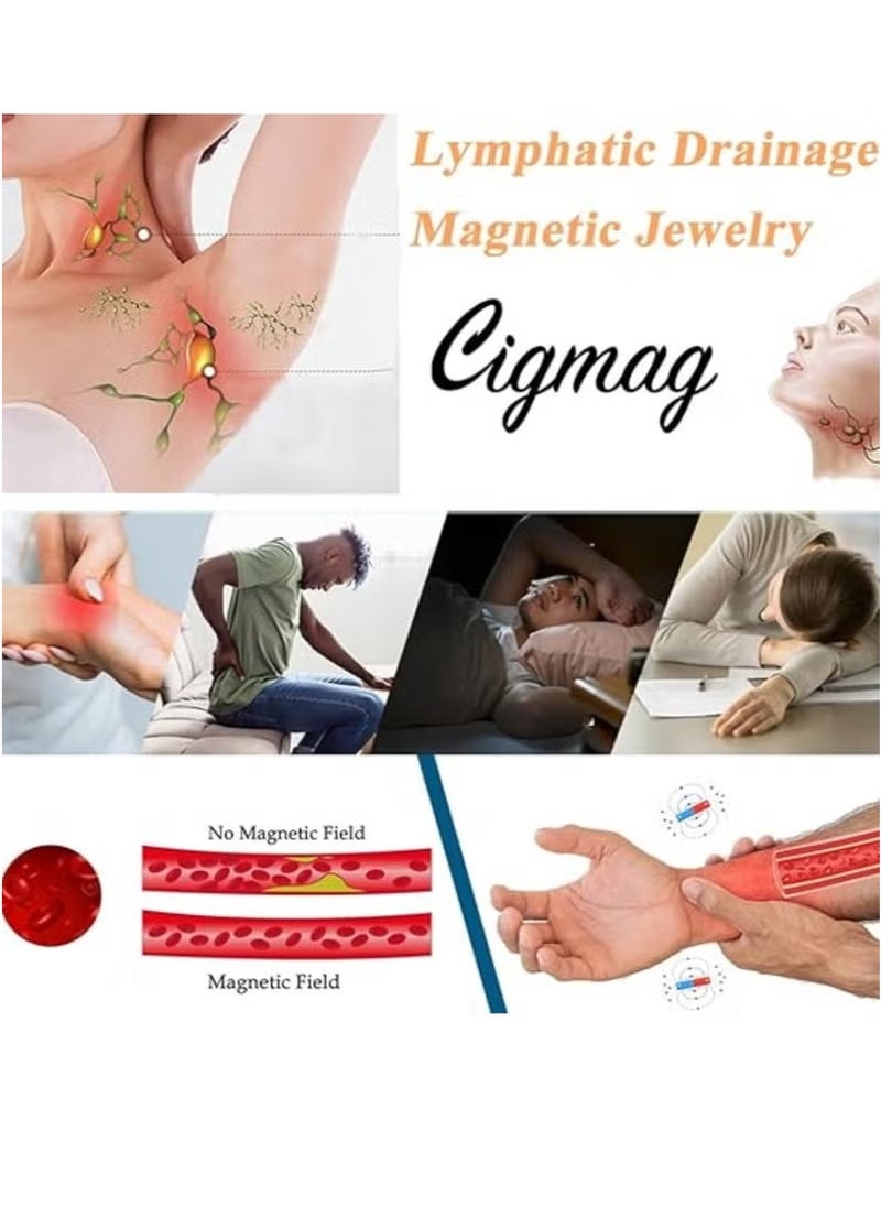 Generic 6X Copper Magnetic Bracelet for Women 99% Solid Pure Copper Ultra Strength Magnet Adjustable Brazaletes Cuff Bangle (Tricolor Pattern)  - Image 2