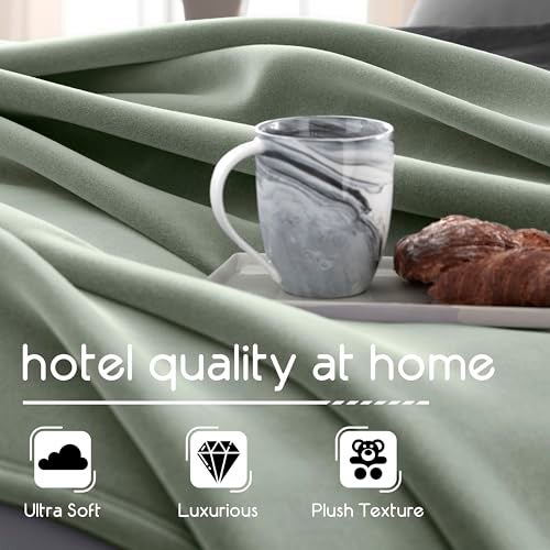 Vellux King Throw Blanket - Original Blanket - Snuggle-Ready - Durable Machine Washable Pet Friendly - All-Season Comfort - Layering Bed Sofa Blanket - Blanket for Bed - Cozy Throw Blanket - Sage Green - Image 4