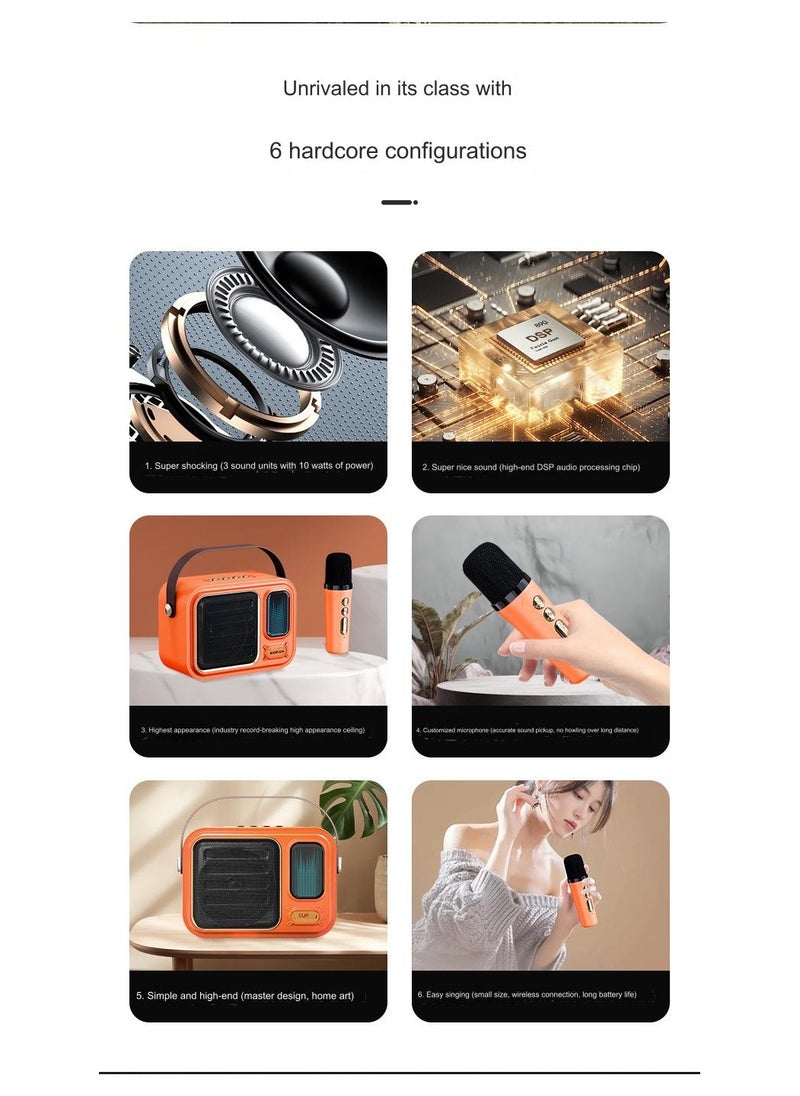 Generic - automatic Bluetooth speaker, wireless microphone bass diaphragm, portable for home and outdoor use, with long battery life and high volume - Image 1