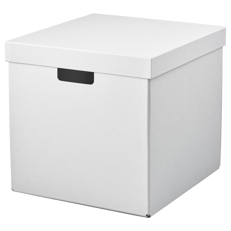 Baitique Paperboard Storage Box with Lid, White, 32x35x31 cm - Image 1