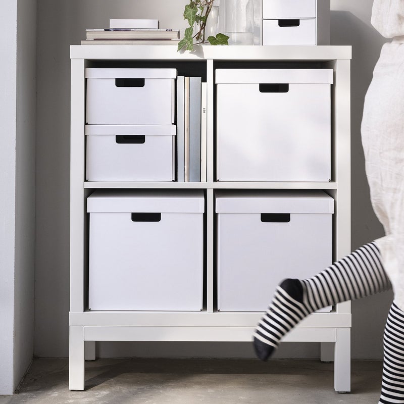 Baitique Paperboard Storage Box with Lid, White, 32x35x31 cm - Image 2