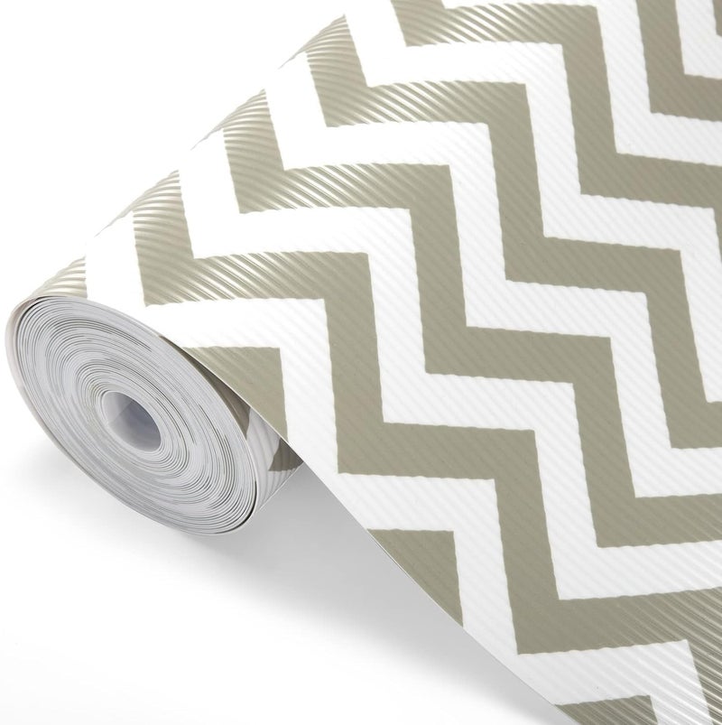 Ash  Roh Ash & Roh Kitchen Cabinet Drawer Liner Desk Shelf Pad PVC Anti Slip Drawer for Bedroom Wardrobe Cabinet and Kitchen Place Liner(45 CM x 500 CM, Cream Aztec) - Image 1