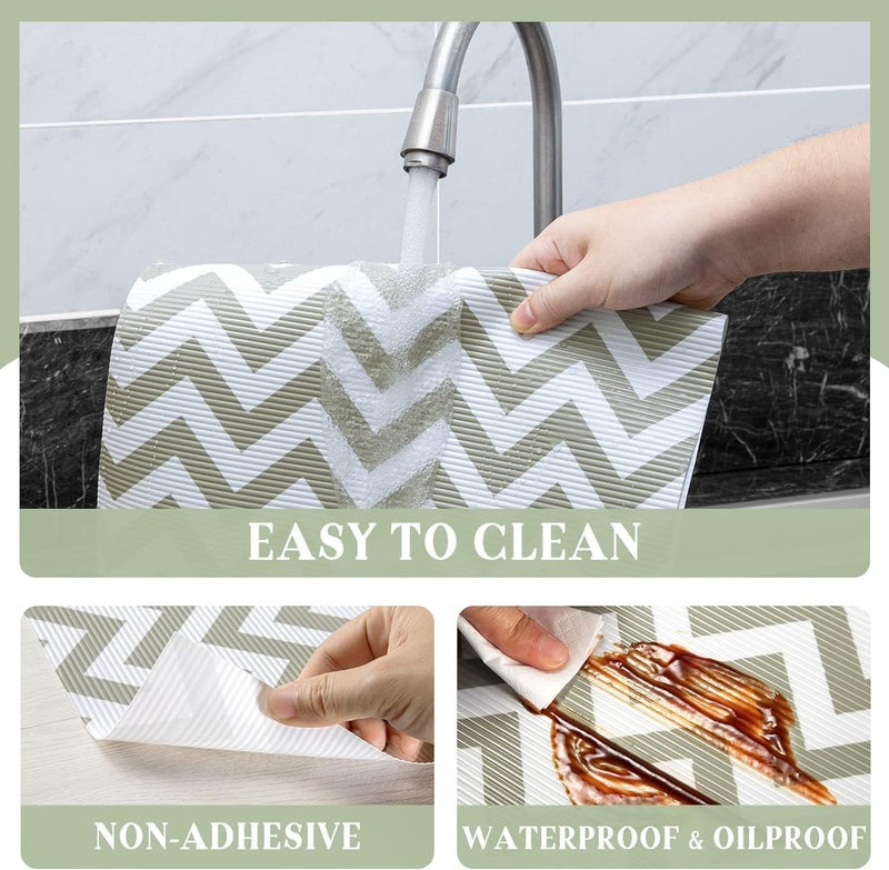 Ash  Roh Ash & Roh Kitchen Cabinet Drawer Liner Desk Shelf Pad PVC Anti Slip Drawer for Bedroom Wardrobe Cabinet and Kitchen Place Liner(45 CM x 500 CM, Cream Aztec) - Image 3