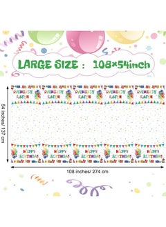 Breling 3 Pieces Birthday Tablecloth Colorful Confetti Happy Birthday Table Cover Plastic Shower Party Table Covers Disposable Rectangle Tablecloth For Birthday Party Baby Shower Decoration 54 X 108 Inches  - Image 3