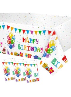 Breling 3 Pieces Birthday Tablecloth Colorful Confetti Happy Birthday Table Cover Plastic Shower Party Table Covers Disposable Rectangle Tablecloth For Birthday Party Baby Shower Decoration 54 X 108 Inches  - Image 2
