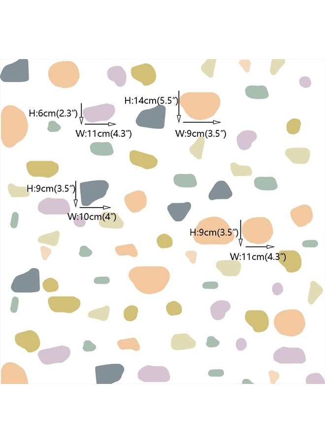 Runtoo Colorful Polka Dot Wall Decals Boho Terrazzo Modern Geometric Abstract Wall Art Stickers for Living Room Bedroom Kids Nursery Home Decor - Image 4