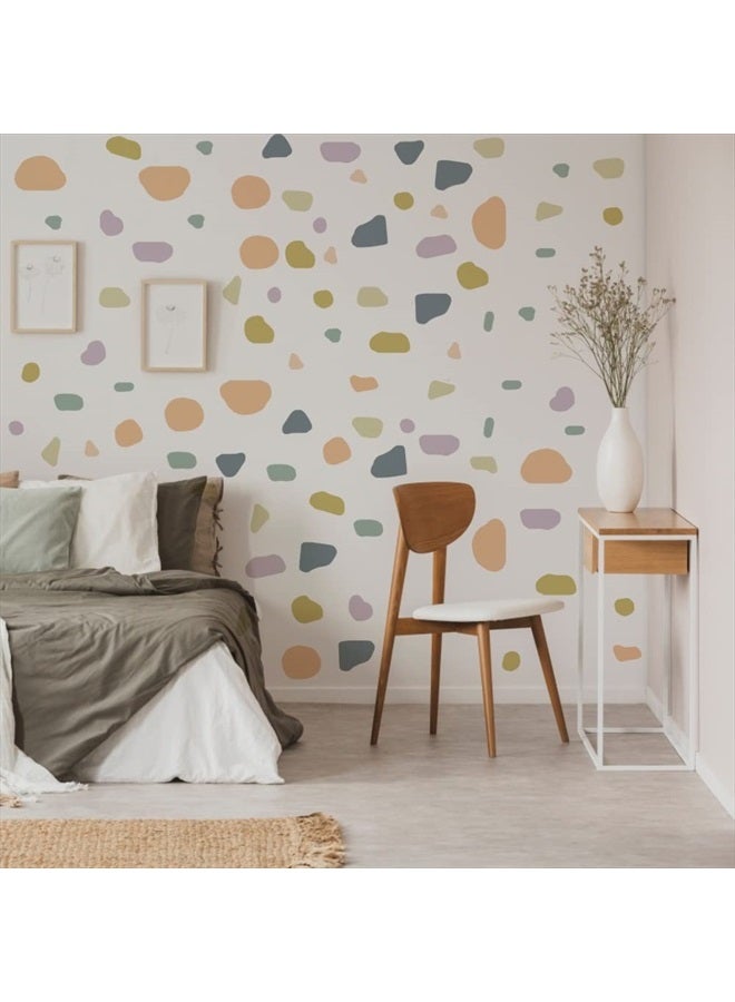 Runtoo Colorful Polka Dot Wall Decals Boho Terrazzo Modern Geometric Abstract Wall Art Stickers for Living Room Bedroom Kids Nursery Home Decor - Image 1