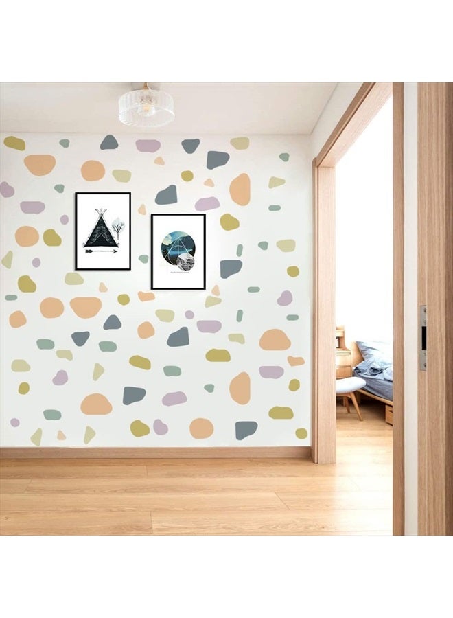 Runtoo Colorful Polka Dot Wall Decals Boho Terrazzo Modern Geometric Abstract Wall Art Stickers for Living Room Bedroom Kids Nursery Home Decor - Image 2