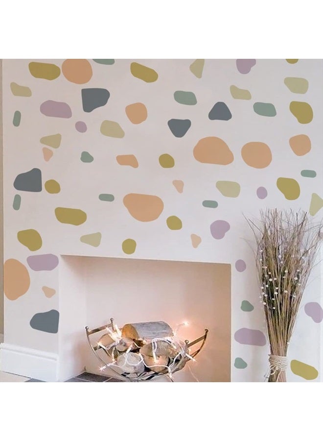 Runtoo Colorful Polka Dot Wall Decals Boho Terrazzo Modern Geometric Abstract Wall Art Stickers for Living Room Bedroom Kids Nursery Home Decor - Image 3