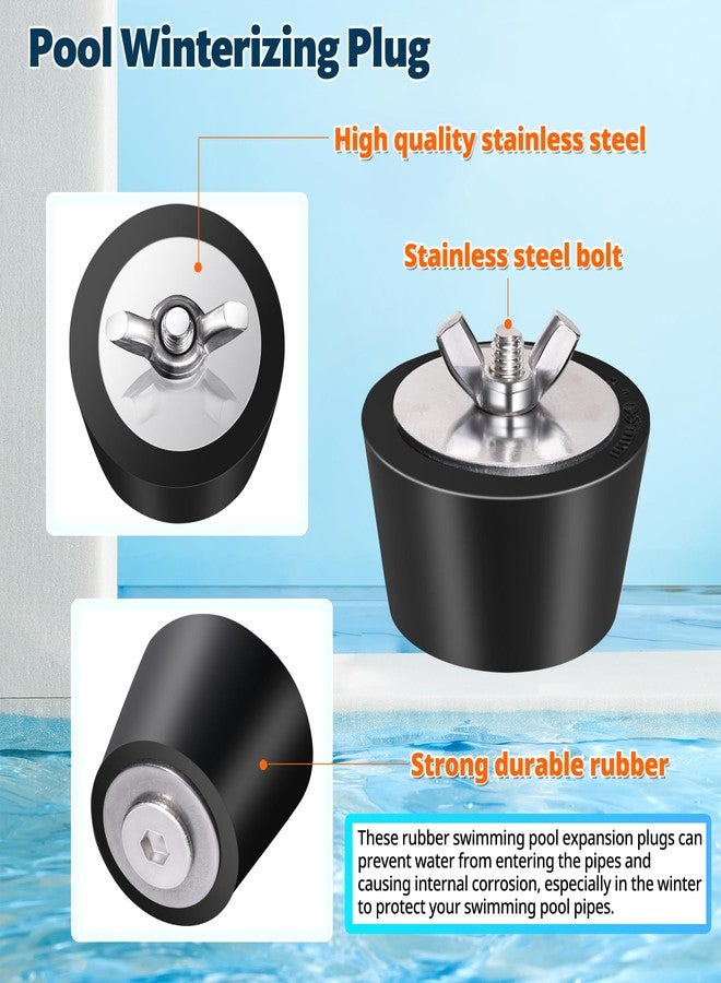 Vizava 4 Size (1", 1.25",1.5", 2") Pool Winterizing Rubber Plug with SS Screw - Image 4