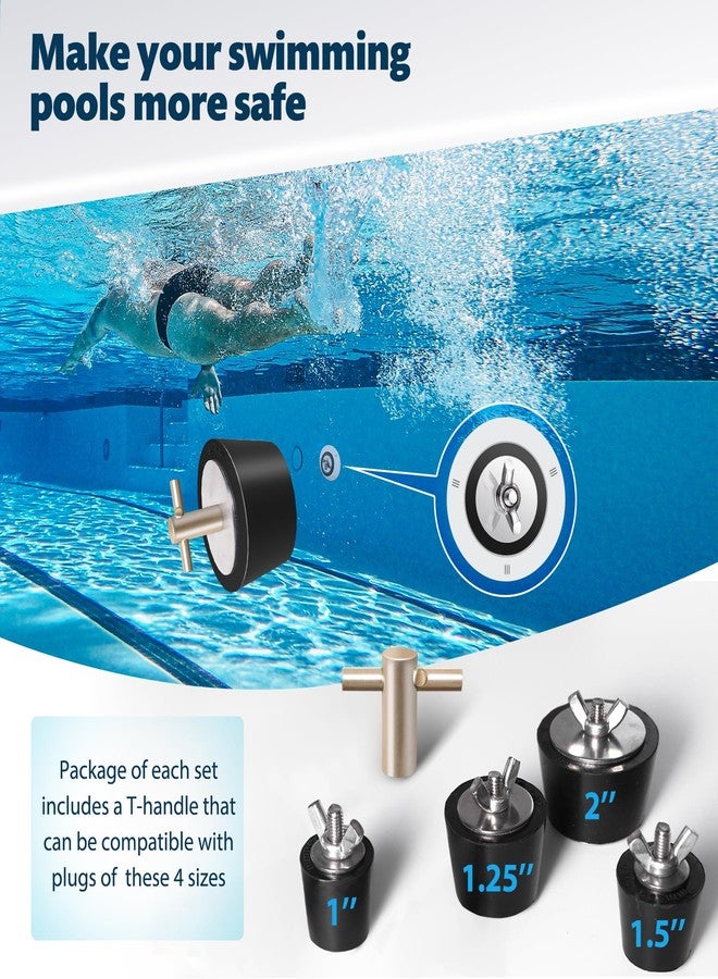Vizava 4 Size (1", 1.25",1.5", 2") Pool Winterizing Rubber Plug with SS Screw - Image 5