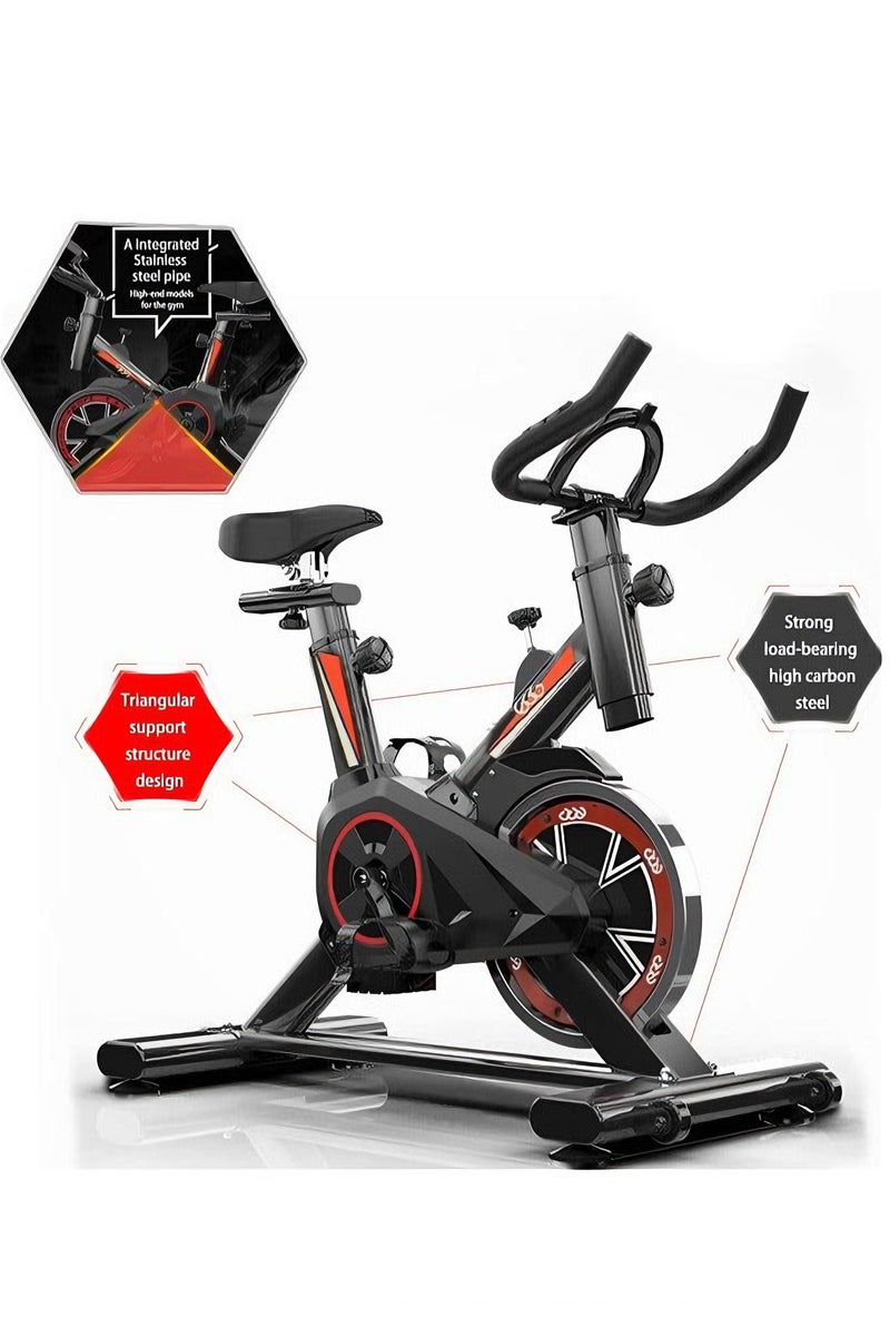 Egg Spinning bike luxury home spinning bike, you can sweat at home, the seat has seven levels of height adjustment, home gym, fitness bike, with LED screen professional seat and mobile phone holder, it is very convenient to watch the game while riding, sturdy frame, silent design, five levels of height adjustment of the armrest, - Image 4