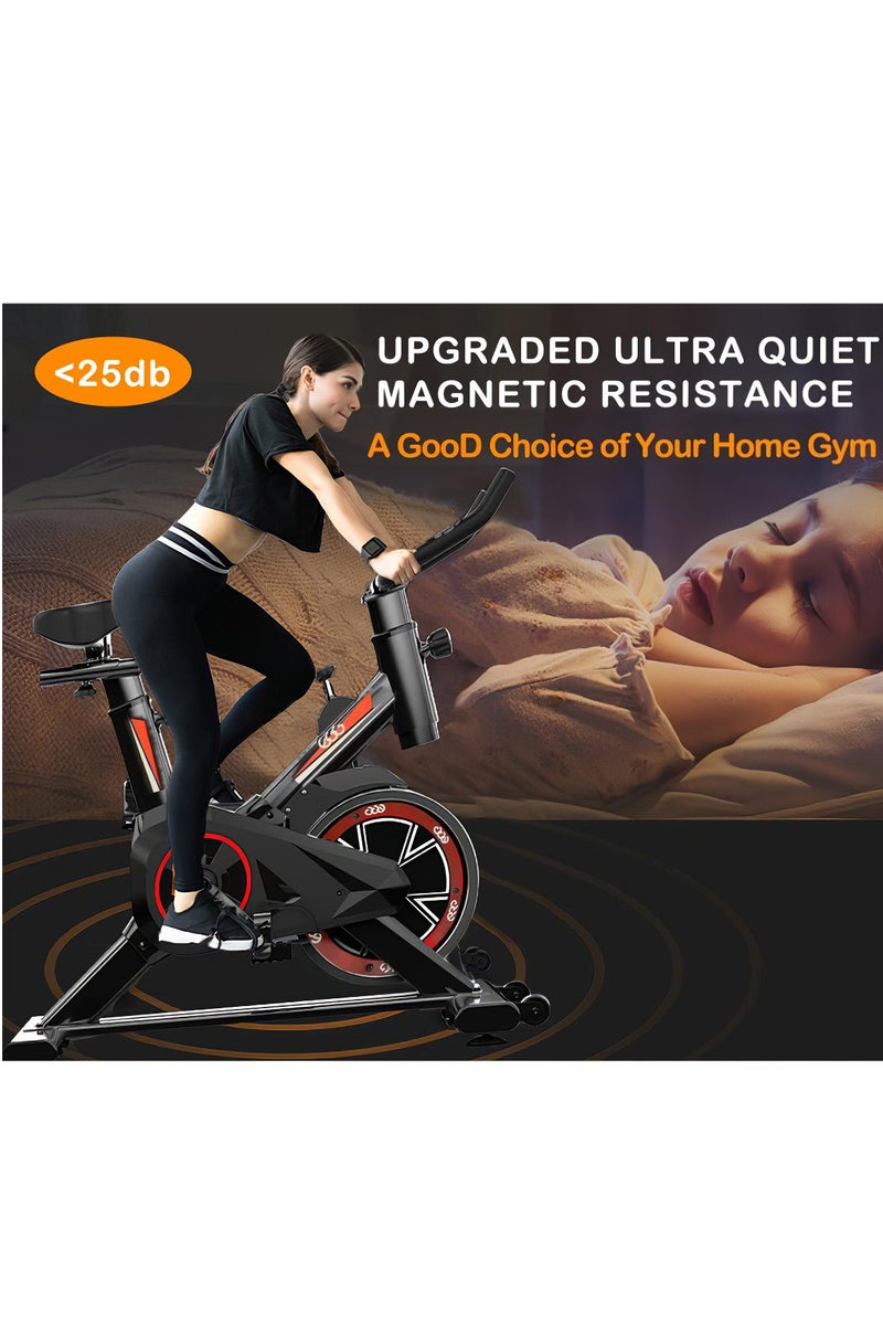 Egg Spinning bike luxury home spinning bike, you can sweat at home, the seat has seven levels of height adjustment, home gym, fitness bike, with LED screen professional seat and mobile phone holder, it is very convenient to watch the game while riding, sturdy frame, silent design, five levels of height adjustment of the armrest, - Image 5