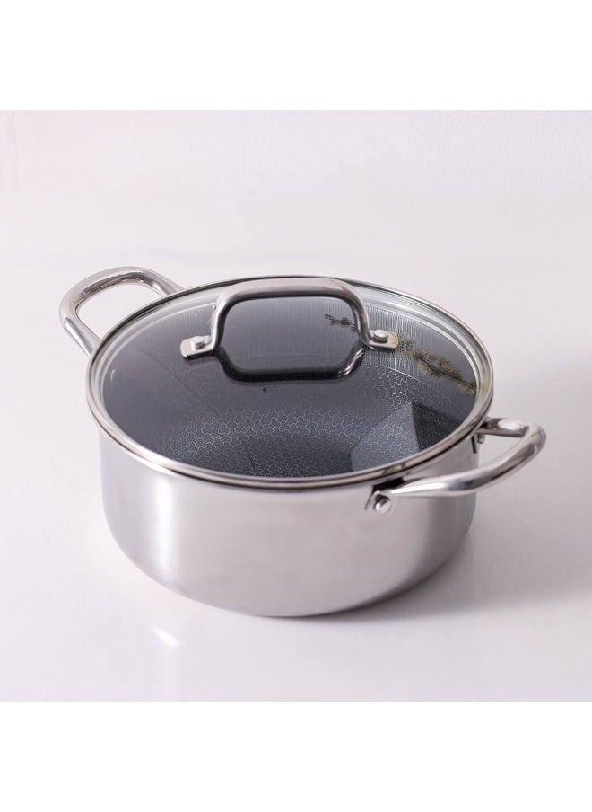 DANUBE HOME - Chef's Delight Celina Pro Stainless Steel Casserole With Lid Luxury Serving Bowl Elegant Hot Pot For For Biryani Pulao And Etc 26x12cm - Image 1