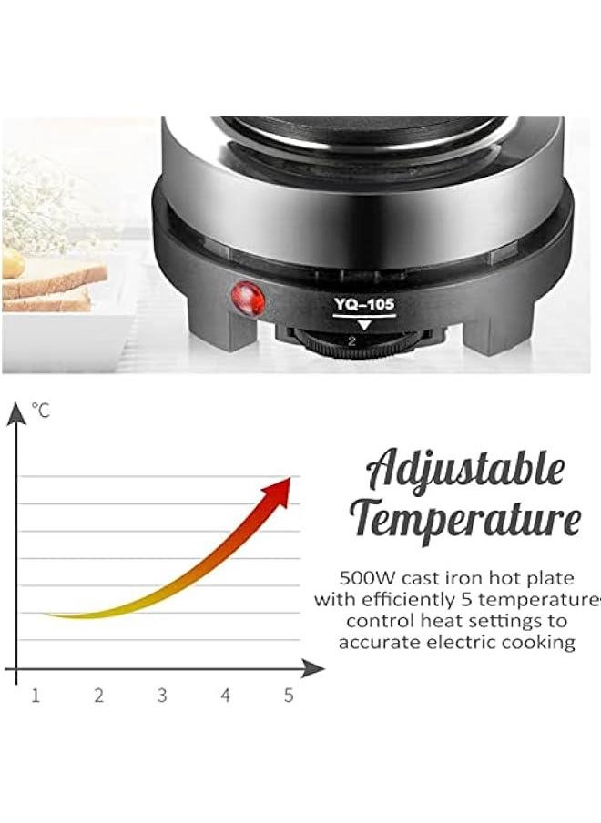 Generic Electric Stove, 500W 5.6 Inch Portable Mini Hot Plate for Cooking, Mini Electric Stove Hot Plate Home Heater, Multifunctional Heating Plate Cooktop for Dorm Office Home Camp  - Image 5