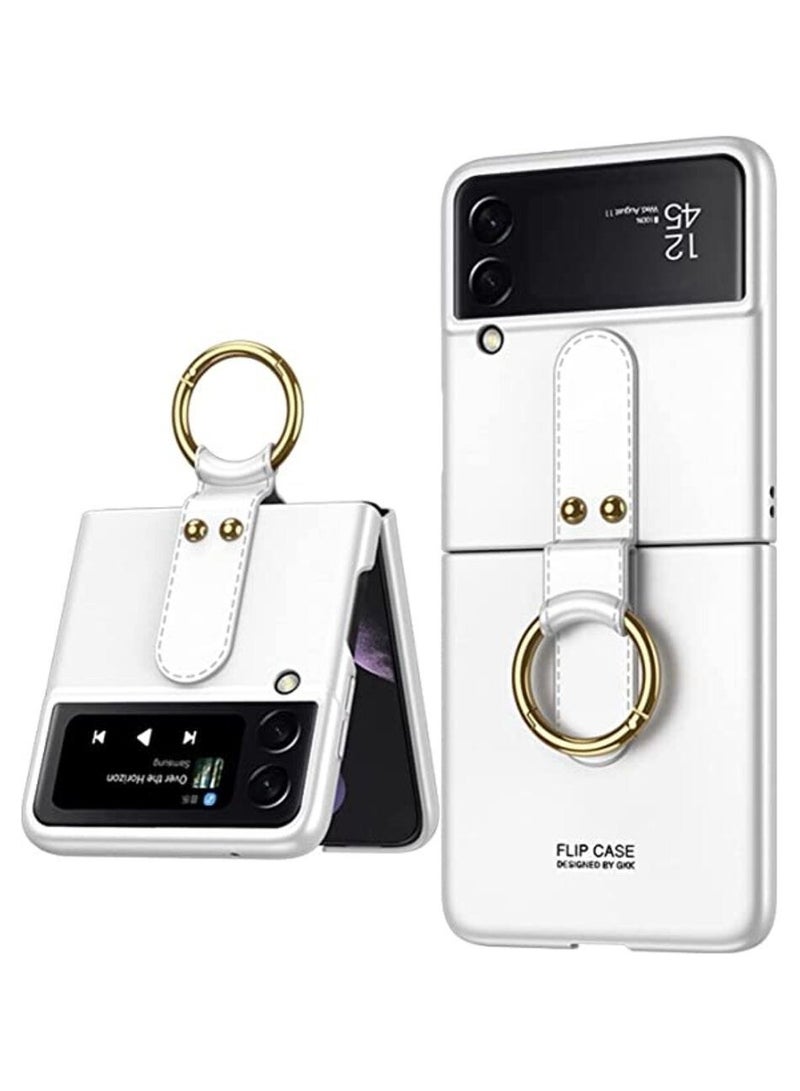 GKK For Samsung Galaxy Z Flip 4 Ultra Thin With Ring (white)