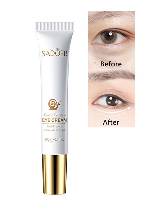Snail Essence Moisturize Eye Cream 20g, Anti Aging, Exquisitely Repair Skin, Moisturize, Fade Eye Lines, Dark Circles and Black Spots, Shrink Pores and Tighten Skin, Moisturizing Eye Serum, Eye Care