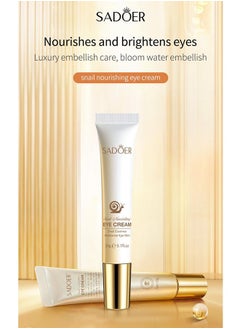 SADOER Snail Essence Moisturize Eye Cream 20g, Anti Aging, Exquisitely Repair Skin, Moisturize, Fade Eye Lines, Dark Circles and Black Spots, Shrink Pores and Tighten Skin, Moisturizing Eye Serum, Eye Care  - Image 2