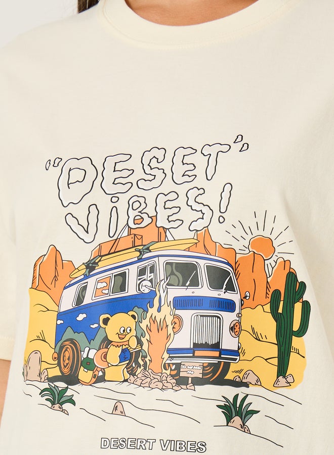 Styli Graphic Print Round Neck T-Shirt - Image 3